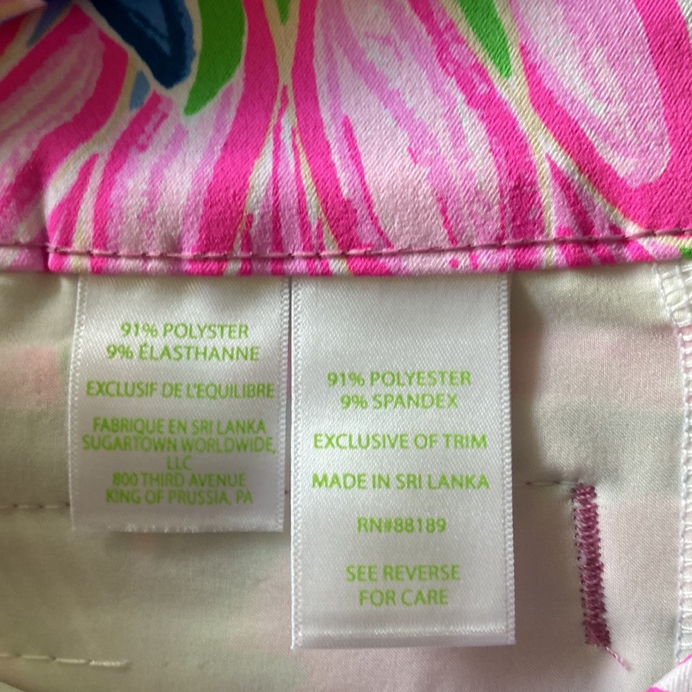 Lilly Pulitzer Luxletic Pink and Blue Floral Cropped Golf Pants NWOT - Picture 6 of 8